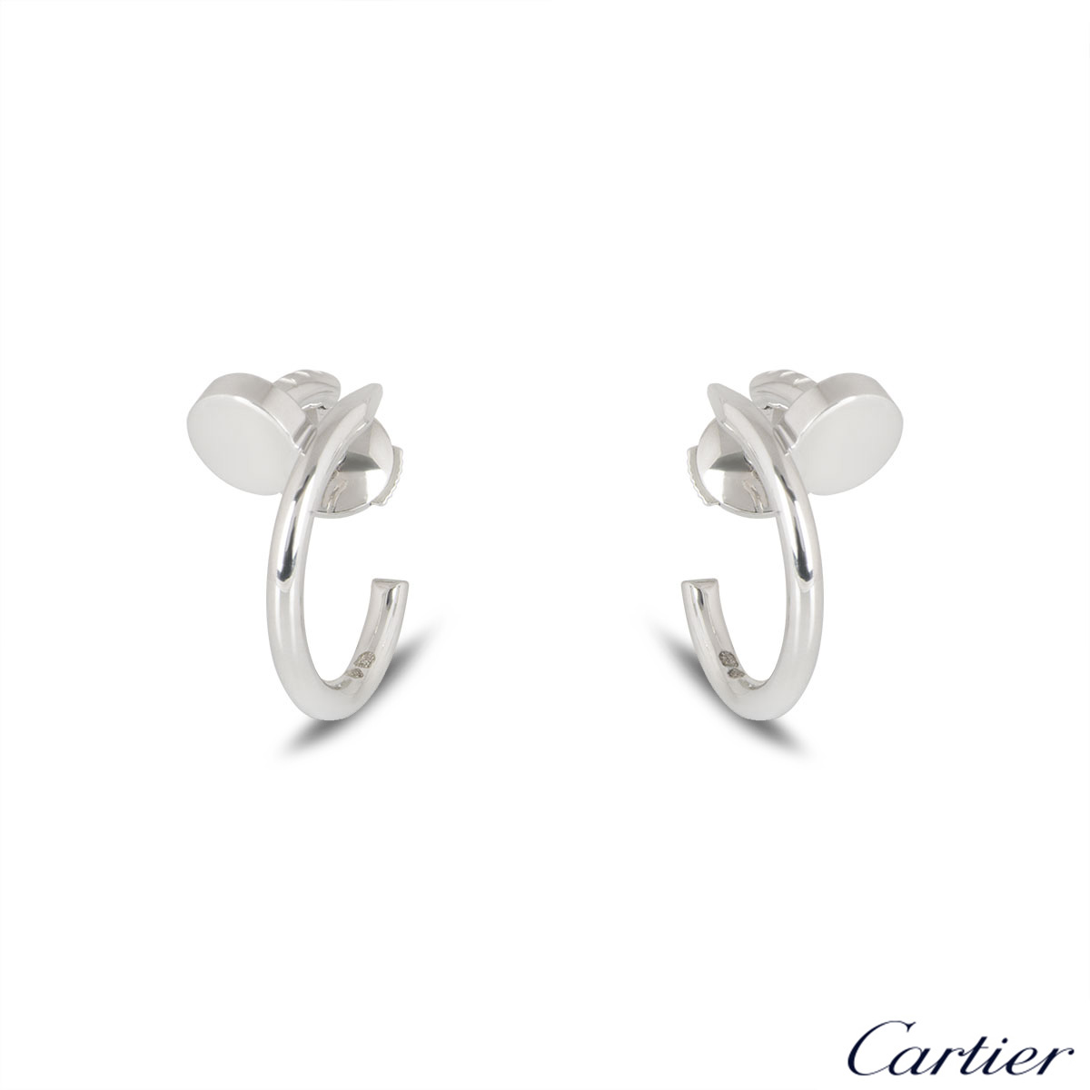 Cartier White Gold Plain Juste un Clou Earrings B8301236 | Rich Diamonds